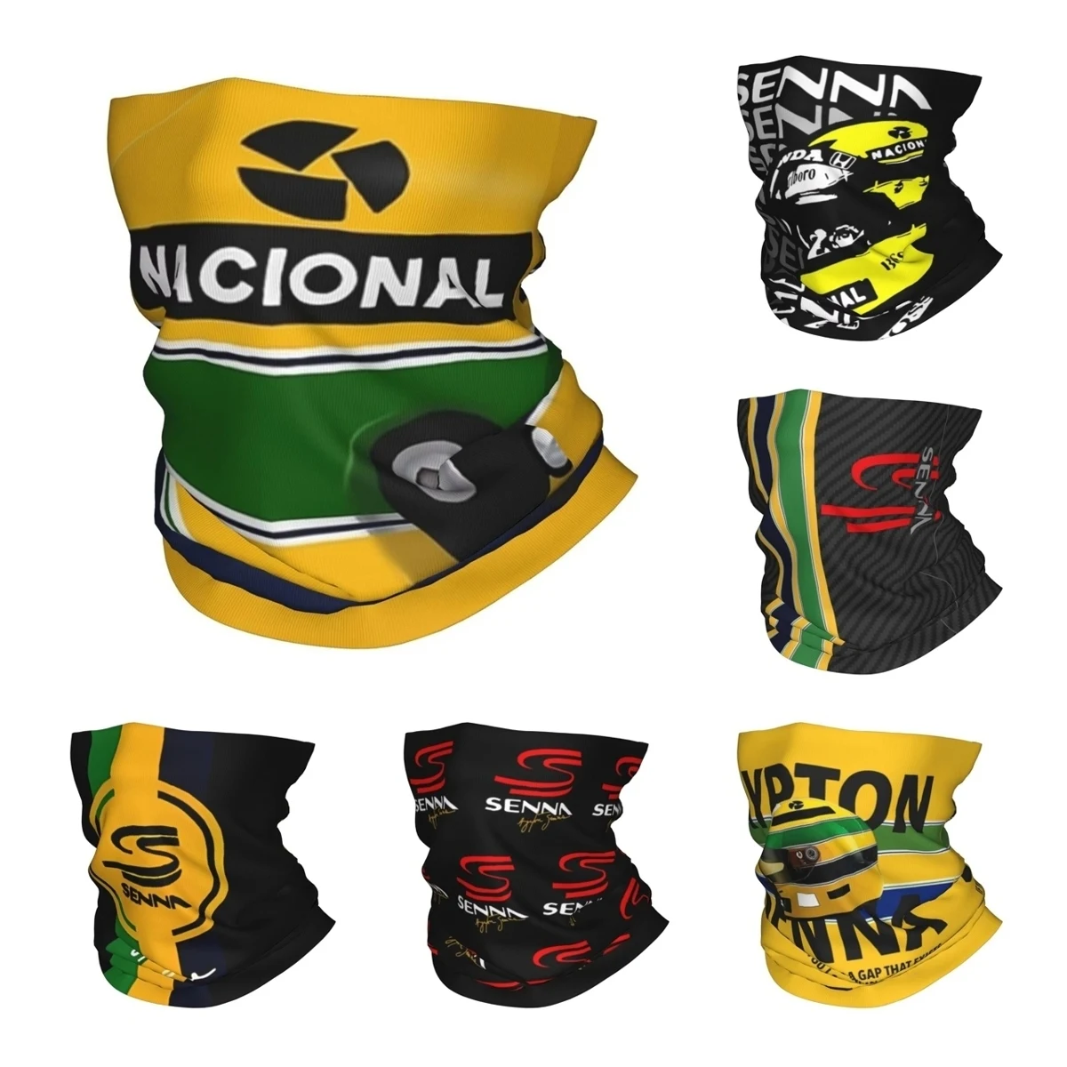 Ayrton Senna Helmet Bandana Neck Cover Printed  Wrap Scarf Multi-use Face Mask Running for Men Women Adult Windproof