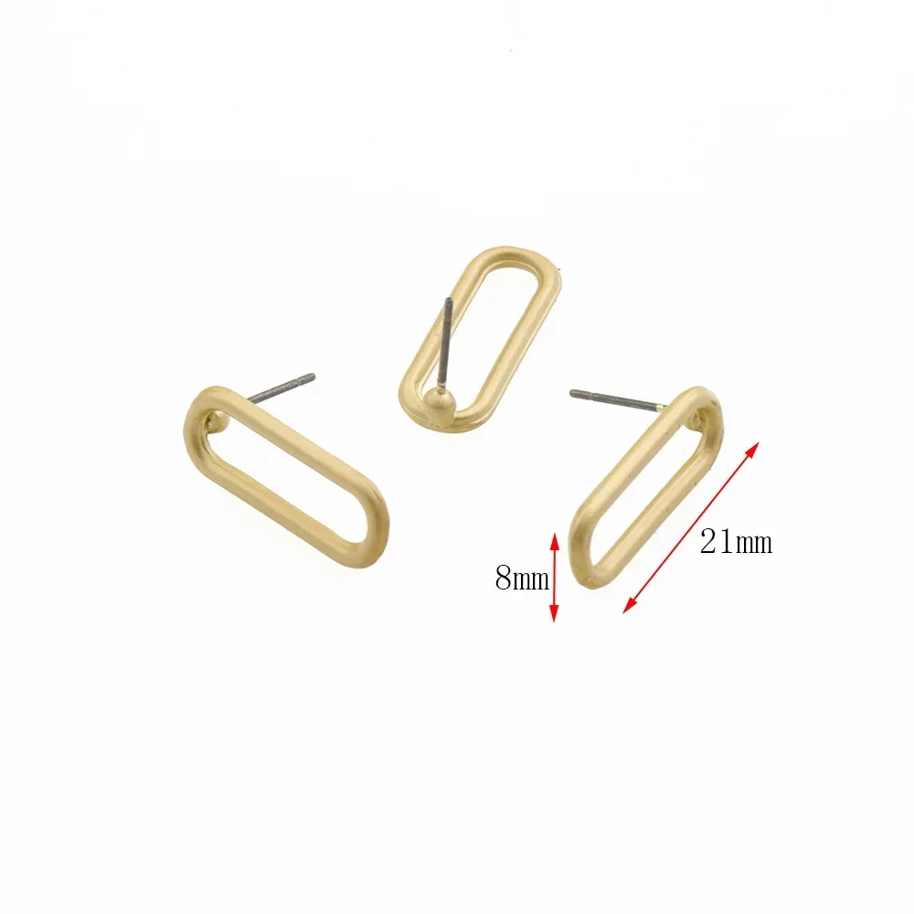 10Pcs DIY Earrings Setting Matt Golden Square Hollow Star Stud Earrings Connectors Earrings Base for Jewelry Making Accessories