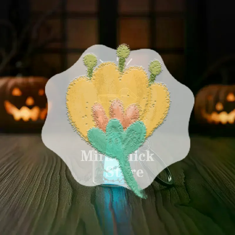 Halloween Mini Glowing Ghost Keychain Luminous Tiny Drifting Bottle Adopt Ghost Keyring Backpack Pendant Party Souvenir