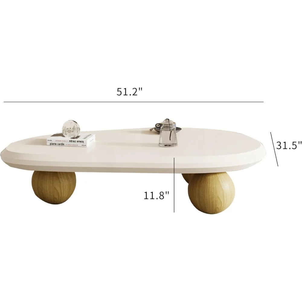 Small Coffee Table, Mid Century Vintage Oval Coffee Table, Rustic Mini Center Tables for Living Room, Small Spaces