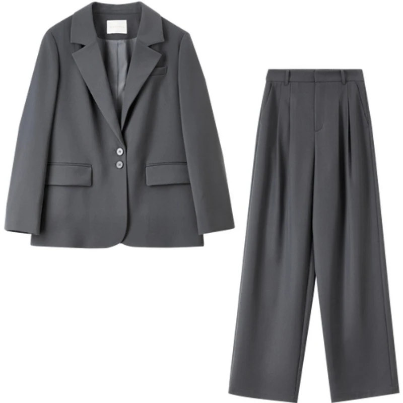 SENTUBILA Women's Straight Pant Suits 2025 Autumn New Arrival Solid Suits Single-Breasted Two-Button Two-Piece Set 153ZE8813Z