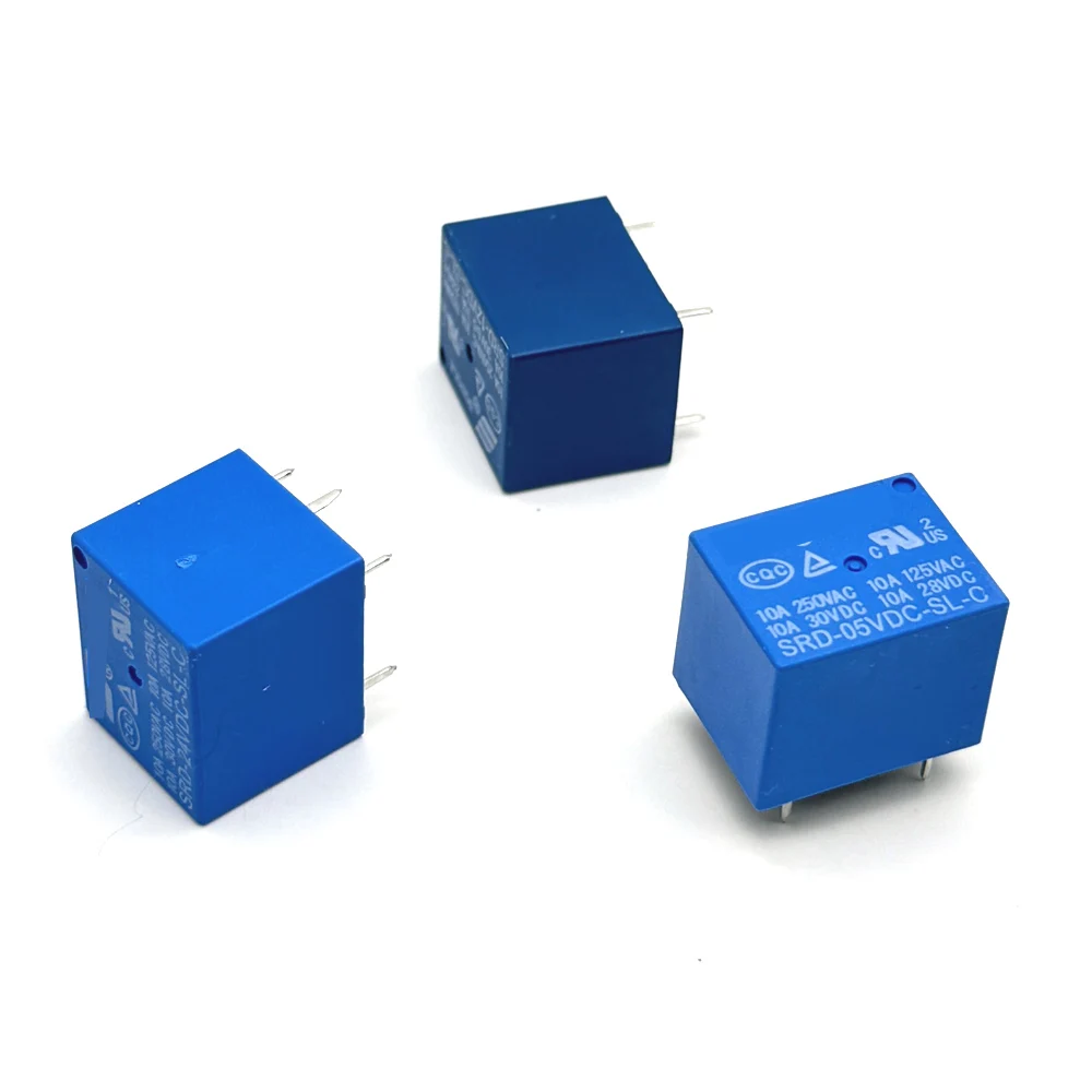 DC 10A Power Relay 5PIN T73-5V SRD-5VDC-SL-C SRD-05VDC-SL-C PCB Type SRD- 03 05 06 09 12 24VDC 48VDC-SL-C