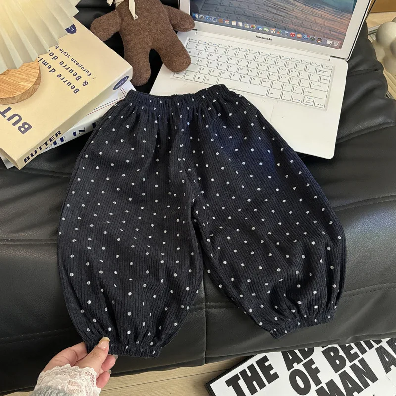 New Spring Summer Autumn Baby Girls Pants Polka Dot Fashion Casual Pants Infant Comfortable Elastic Cuffed Pants