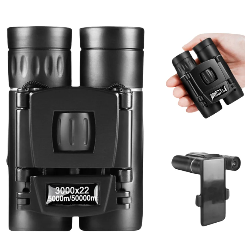 

Powerful 3000x22 HD Binoculars Long Range Folding Mini Telescope BAK4 FMC Optics For Hunting Sports Outdoor Camping Travel