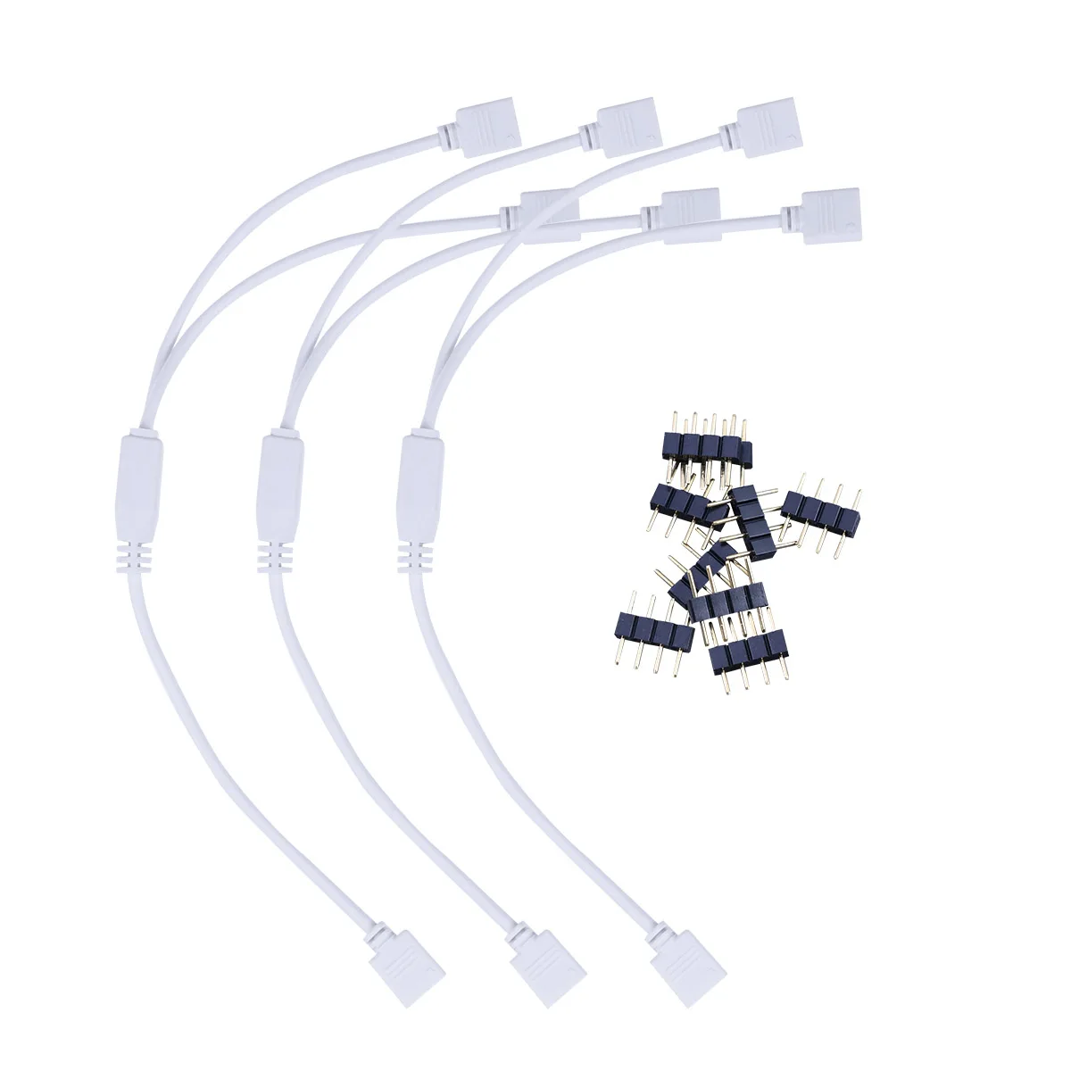 

3pcs LED Light Strip Connection Cable Pin Header Connector Kit Easy Install Weld Free Design Long Service Life
