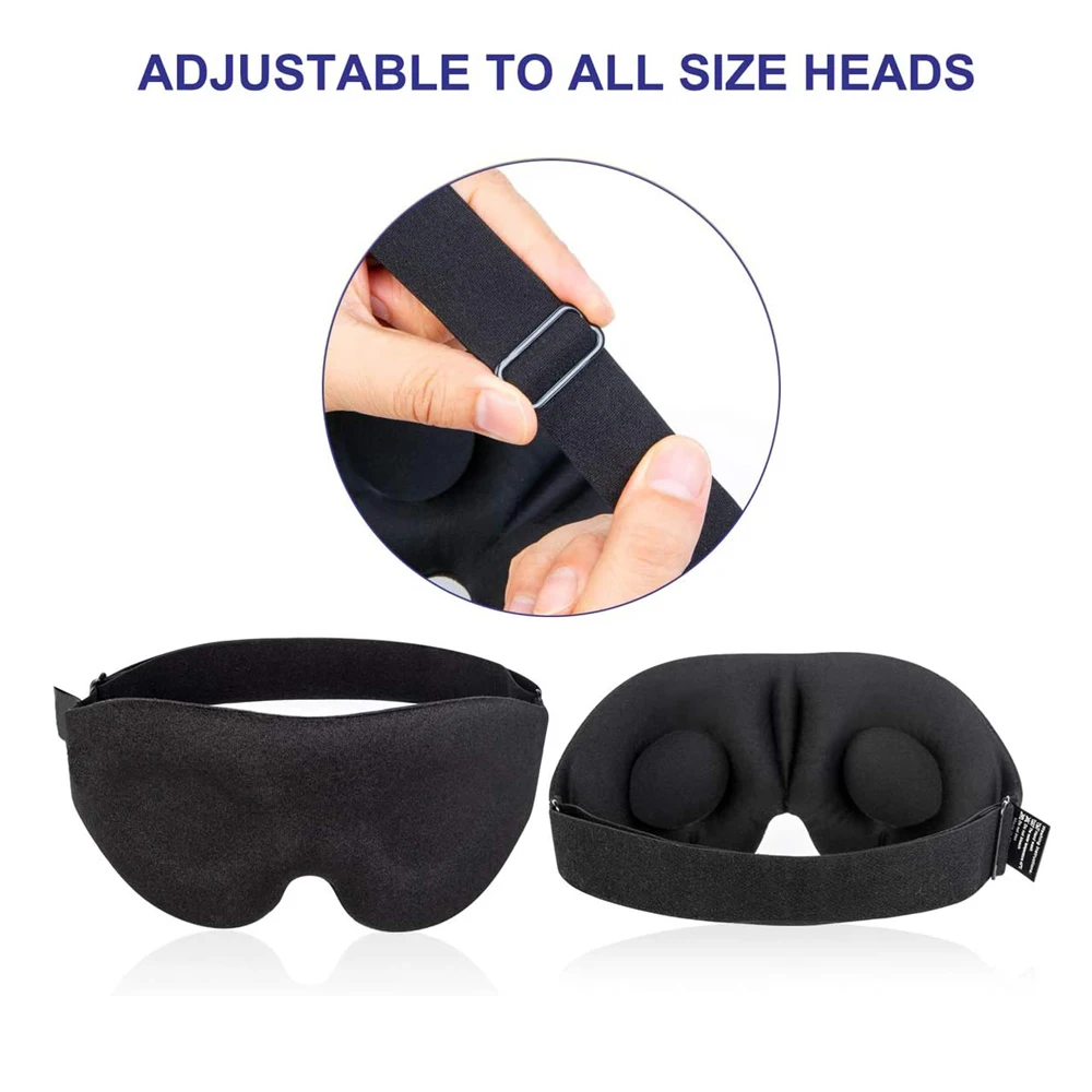 3D Sleep Mask Blindfold Sleeping Aid Eye Mask Soft Memory Foam Face Mask Eyeshade Blockout Light Eye Cover Patch for Women Men