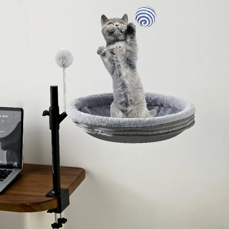 

Adjustable Office Table for Cats Dogs Modern Fashion Metal Pet Hammock Solid Fiber Cage Removable Winter Use Cat Cloth Carton