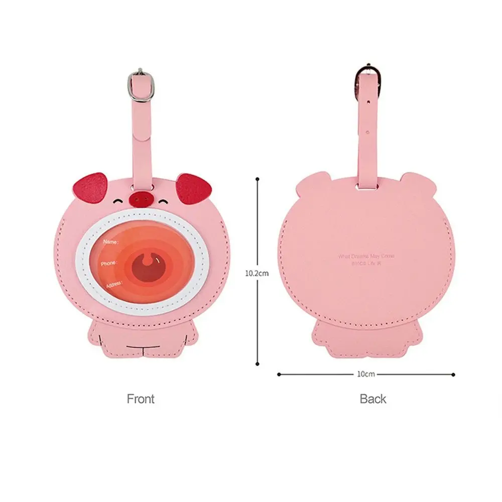 Кожаные бирки для багажа, милый ПВХ бирка с большим ртом животного, именная бирка с защитой от потери, бирка для багажа, маленький подарок