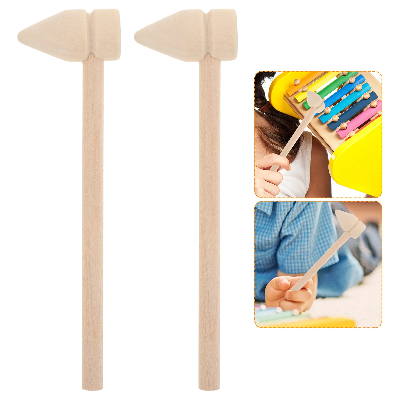 5pcs Mini Wooden Hammers For Kids Small Portable Wood Mallet Game Prop Blocks Building Pounding Play Mallet Hammer Tool Wood