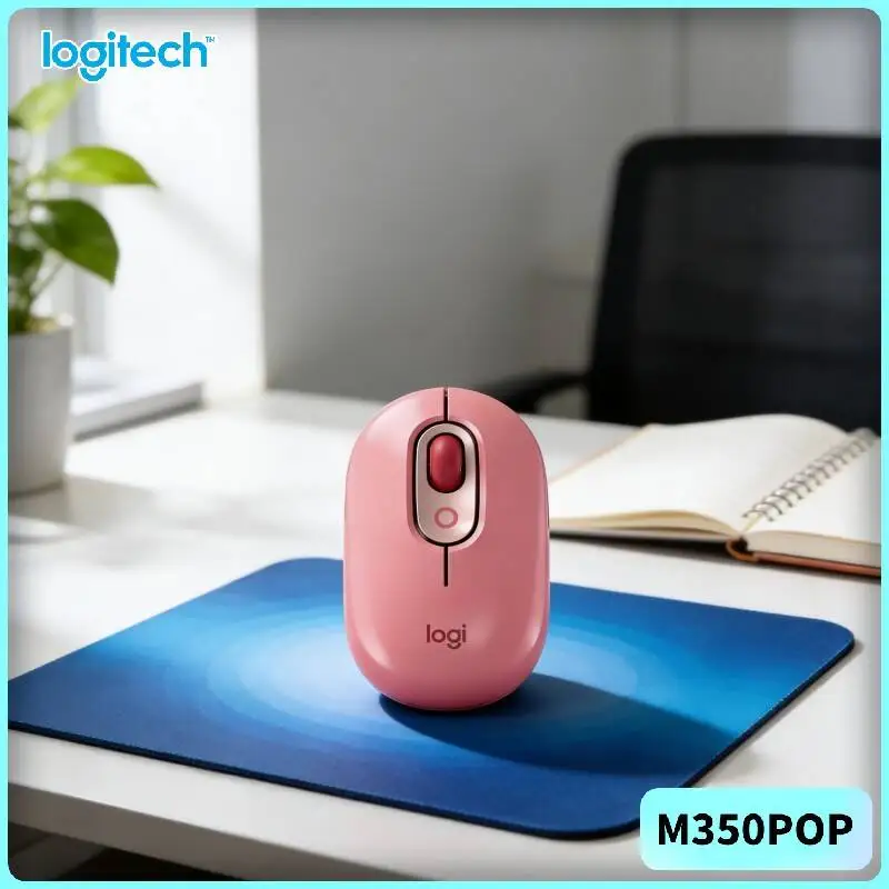Eco-Friendly Logitech   POP Mouse Recycled Plastic Silent Scroll Multi-Device for Smart TV and Home Media Center Use