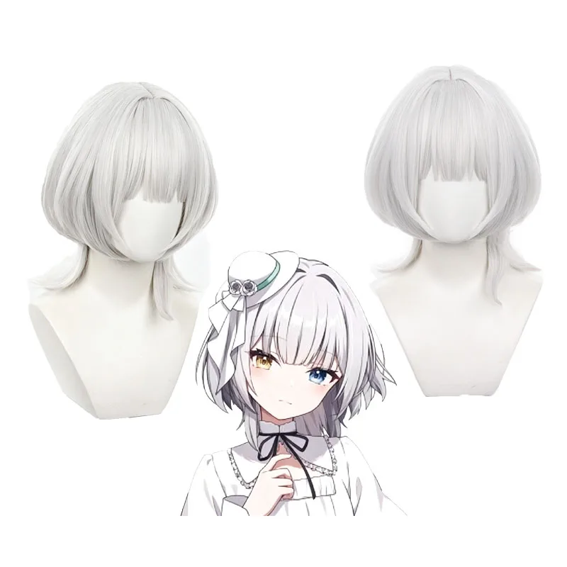 Best Selling Short Straight Silver White Cosplay Wig Heat Resistant Synthetic Wig for Anime Cosplay