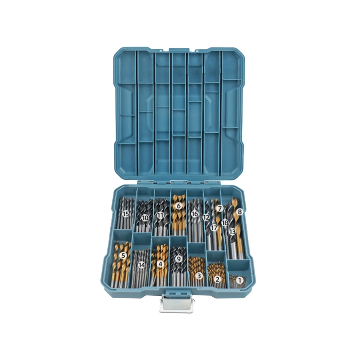 Titanium Coated Drill Bit Masonry HSS Drill Bit Straight Woodworking Twist Drill for Plastic Wood Concrete Brick 130Pc