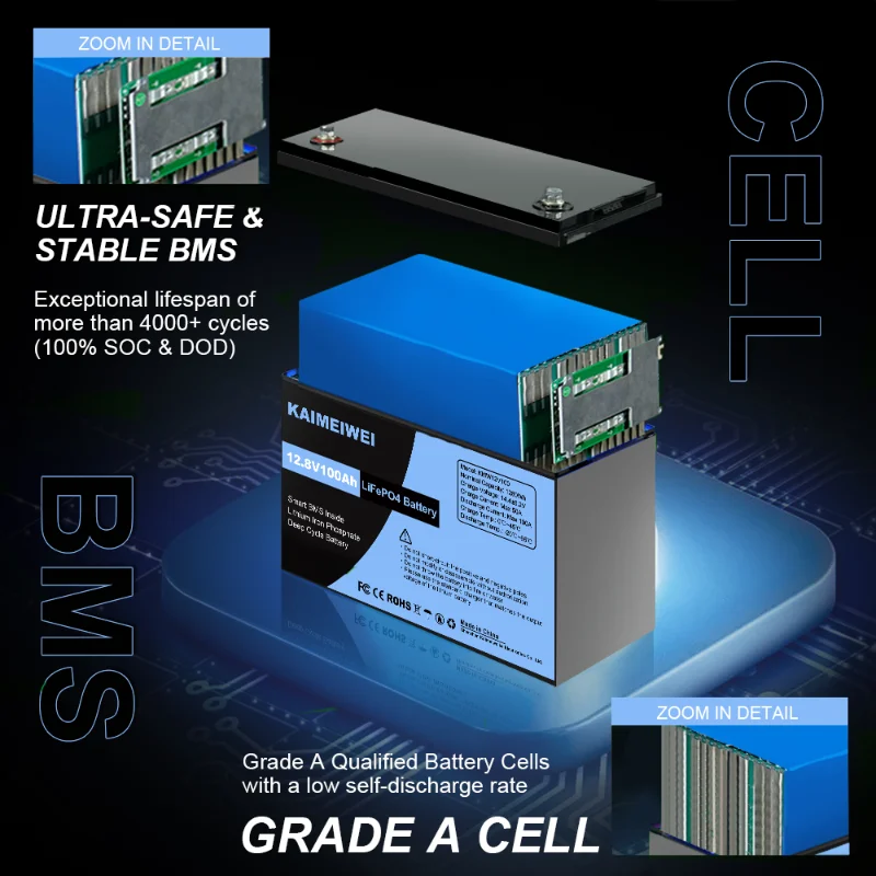 Factory 12.8V Lithium Battery 12V 100Ah Lifepo4 Battery Li-ion Lifepo4 Battery Pack for Outdoor Portable Emergency Power Supply