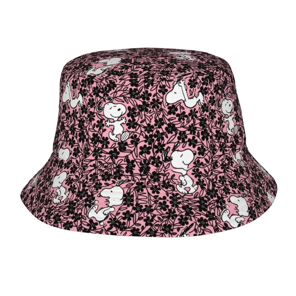 

Spring Headwear Peanuts Snoopy Flower Vine Pattern Stuff Bucket Hats Street Unisex Sun Hat Boonie Hat UV Protection Fishing Caps