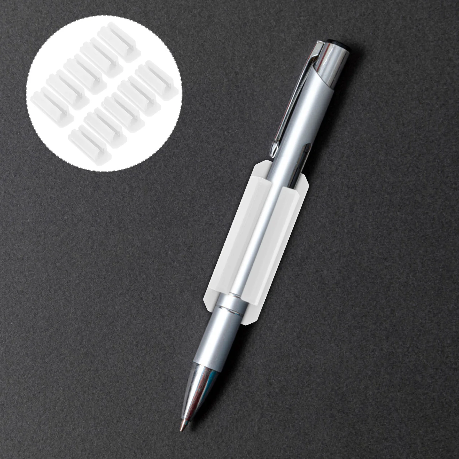 

10 Pcs Desk Silicone Pen Holder Ballpoint School Stationery Pencil Fixing Clamp