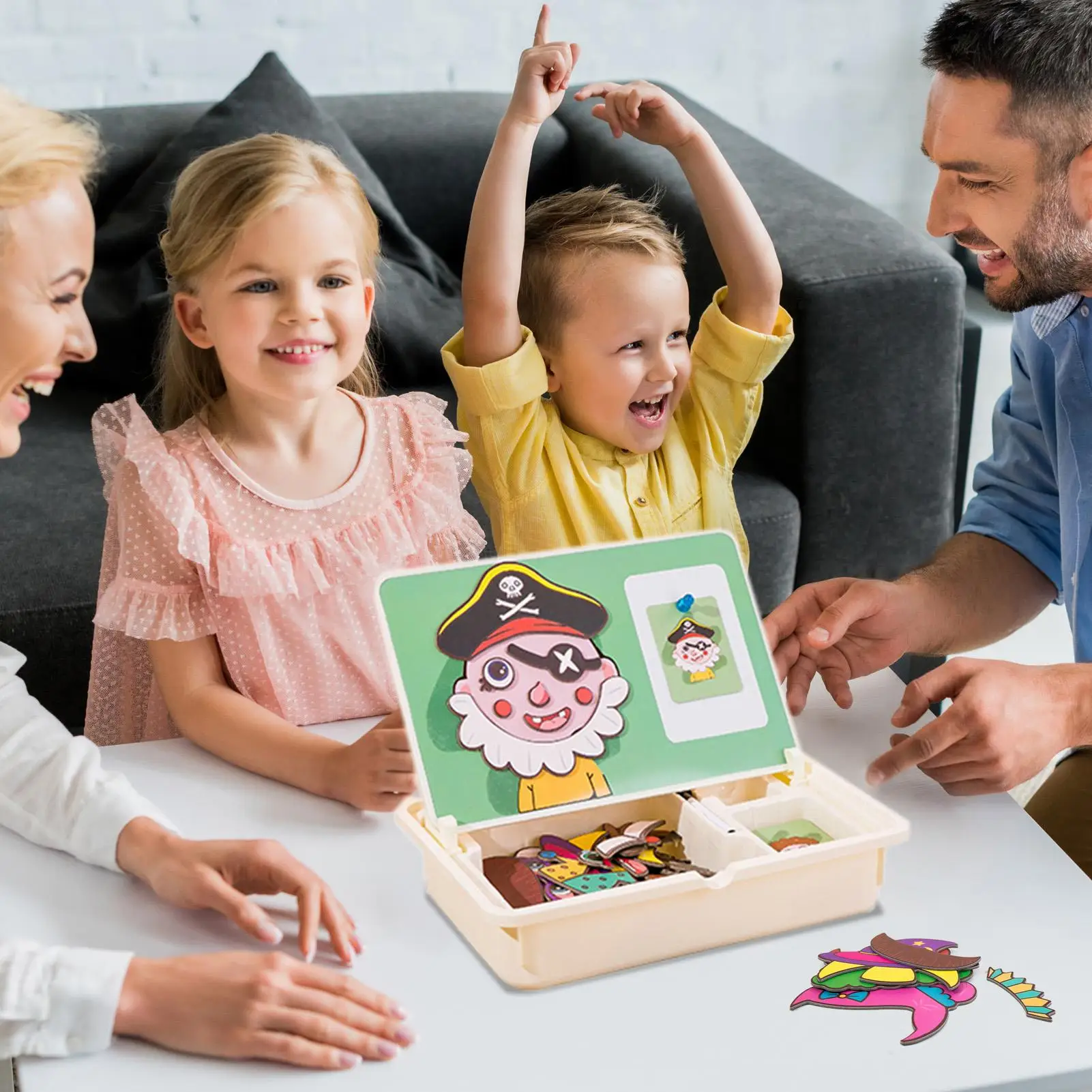 Boîte de Puzzle magnétique, jeu d'images assorties, jouets d'apprentissage, jeux de voyage pour tout-petits avec étui de transport pour enfants d'âge préscolaire