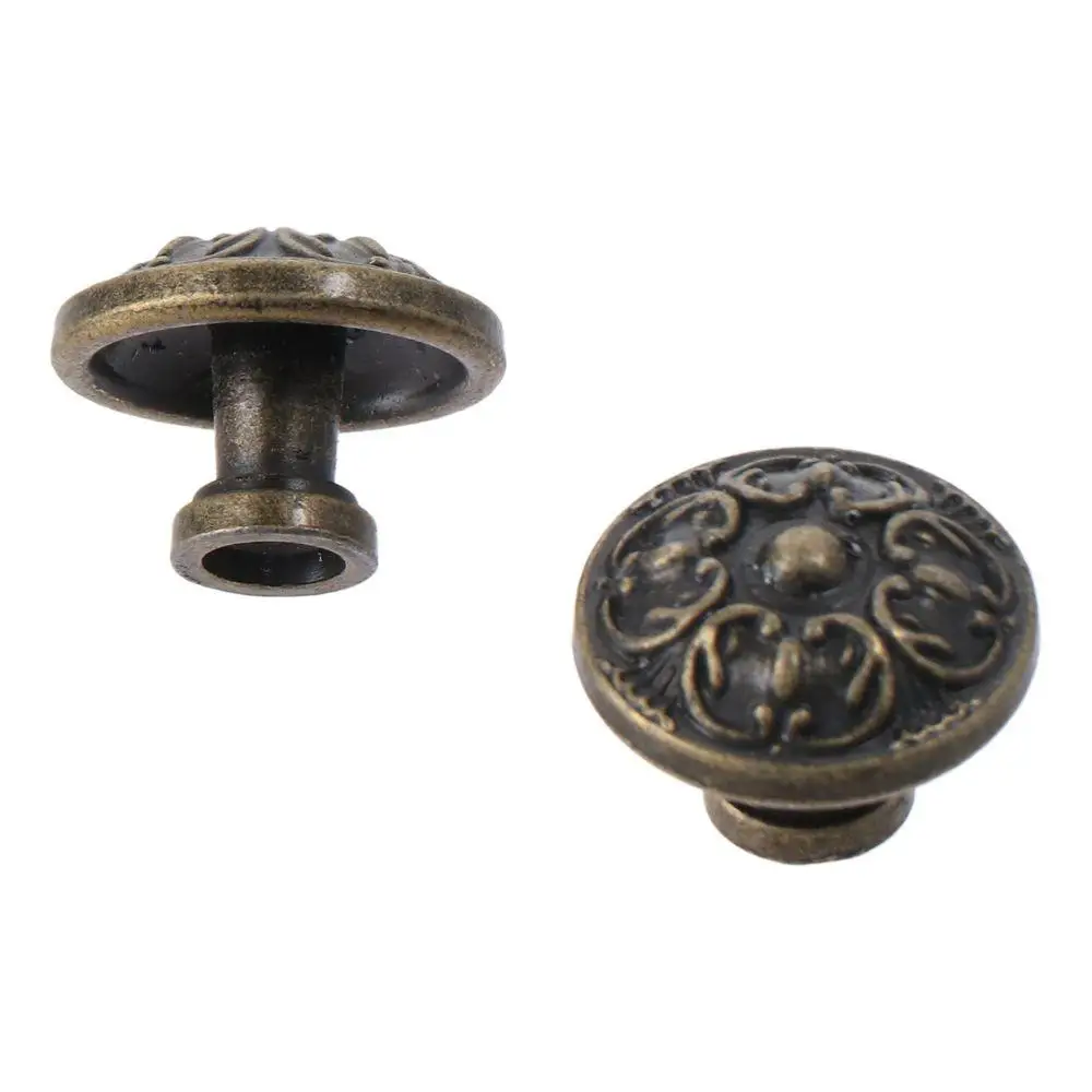 Brass Bathroom Pulls Solid Round Bronze Closet Door Knoks Single Hole Drawer Pull for Warehouse, Glass Door& Garden Door