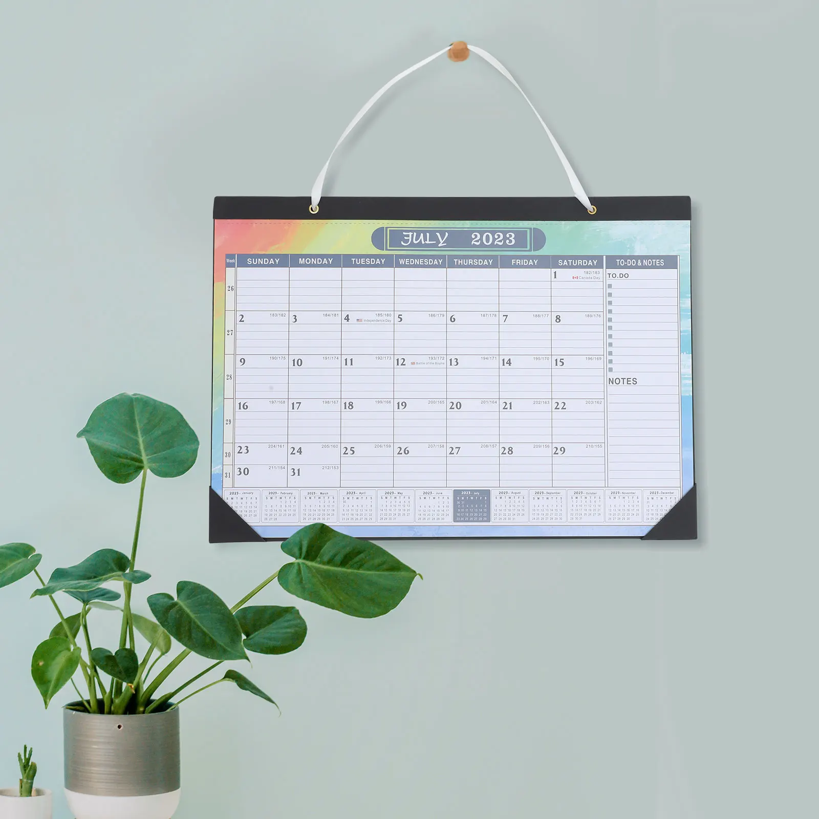 

Calendar 2024 Wall English Monthly Hanging Notebook Erasable Large Print Paper Office