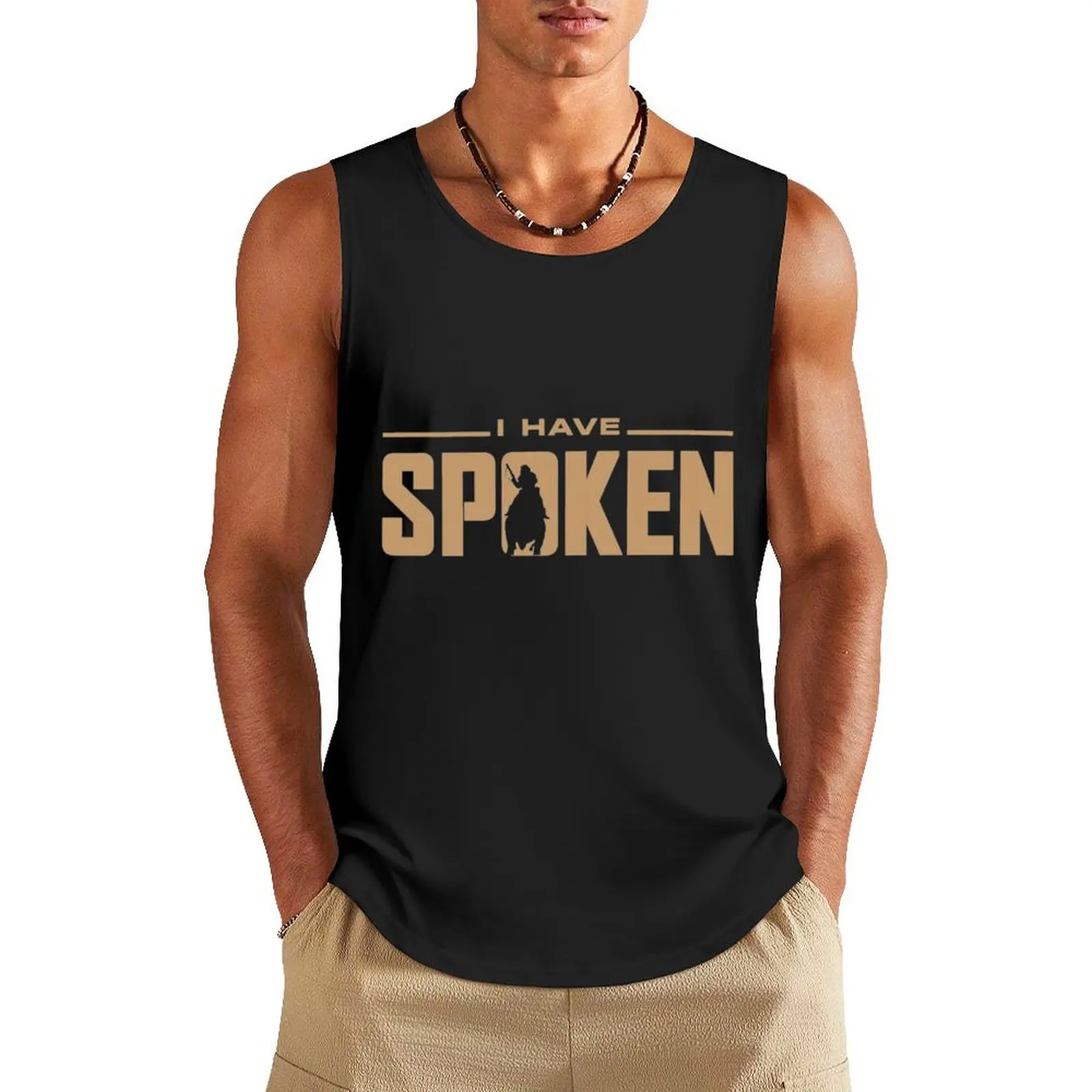 I have spoken Tank Top summer Men's tops gym t-shirts man gym Men's t-shirts