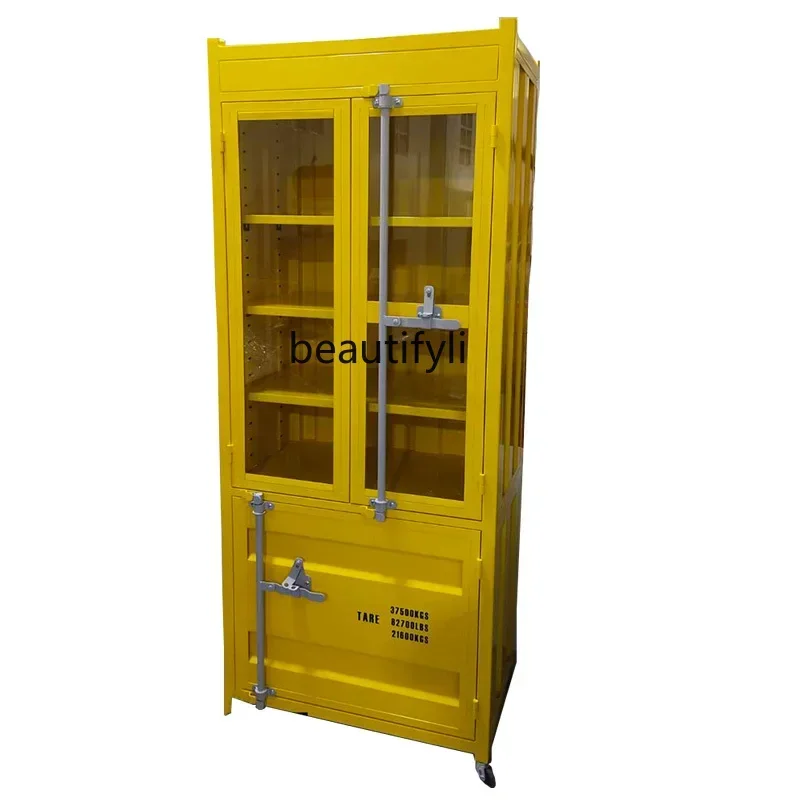 Industrial wind container storage file tool display wrought iron