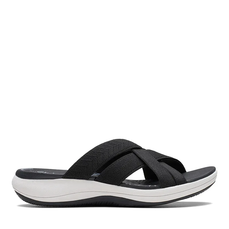 Sandalias cruzadas de fondo grueso para mujer, zapatillas de verano, sandalias suaves de Punta abierta, ligeras, planas, suela suave cruzada,