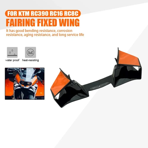 KTM RC390 RC16 RC8C 2014-2021 오렌지 오토바이 변형 공기역학 윙렛 핀 사이드 스포일러, 새로운 페어링 고정 윈드 윙