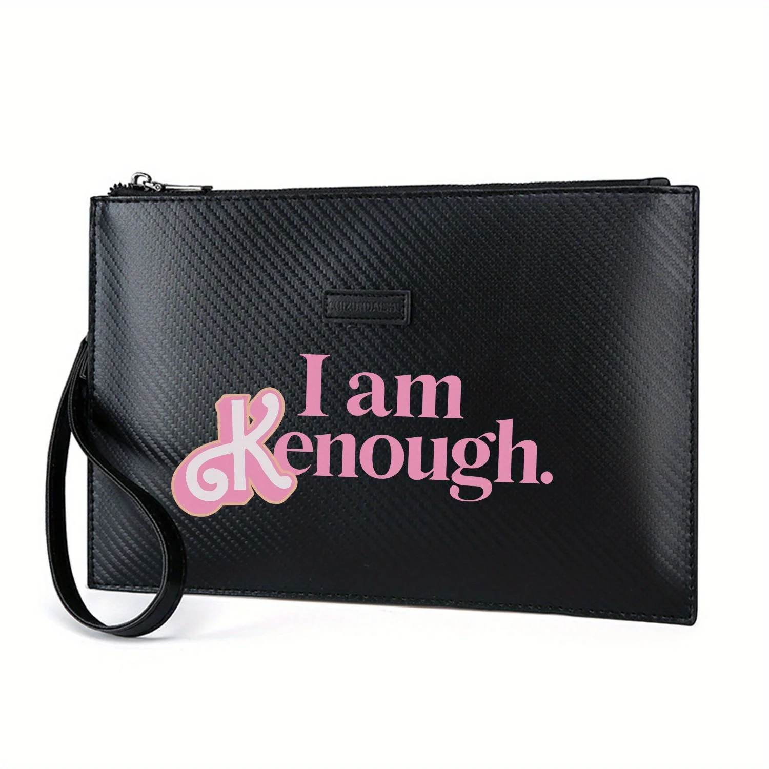 Estoy suficiente, palabras decorativas. Bolso de mano elegante y estampado de PU para hombre, moderno y práctico para llevar todos los días