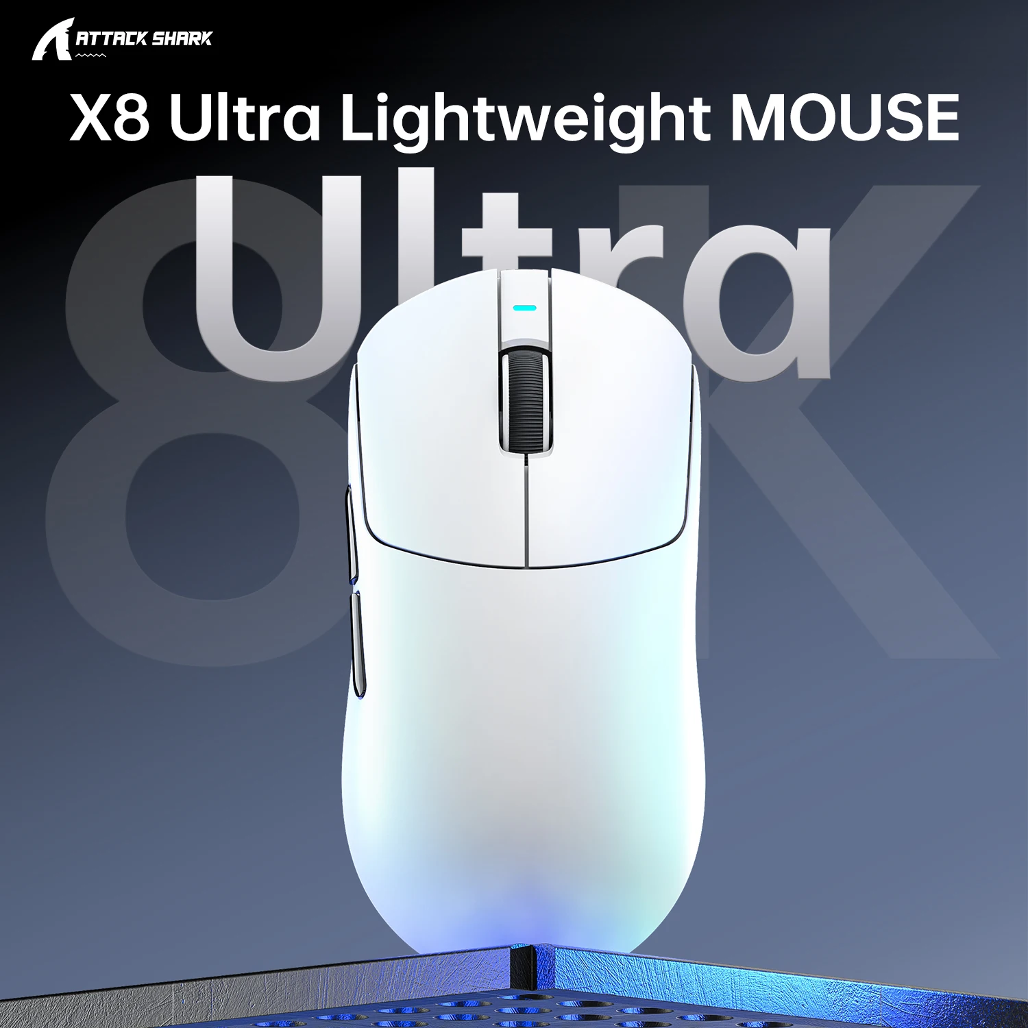 ATTACK SHARK X8 Ultra Wireless Gaming Mouse 8KHz 55g SUPERLIGHT, PixArt PAW3950MAX Gaming Sensor, Nordic 52840, Omron Switch