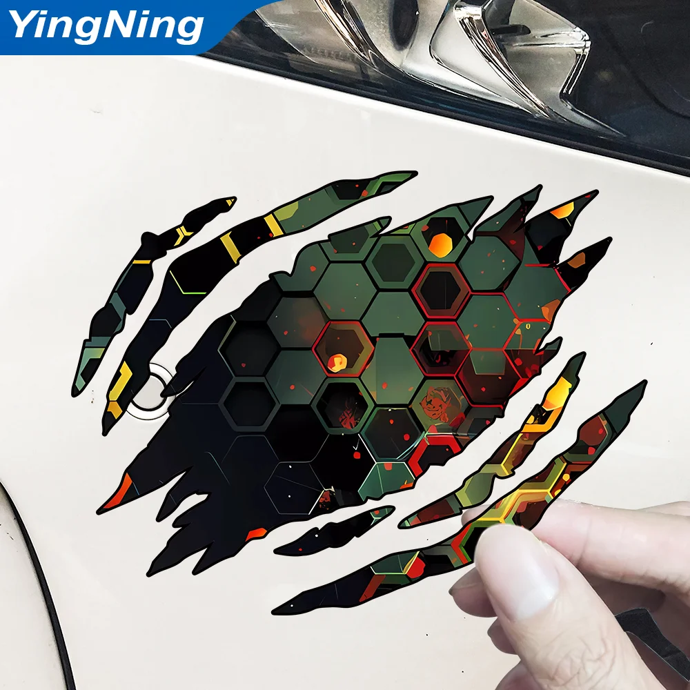 

Funny Honeycomb Scratch Mark Car Sticker PVC Waterproof Cover Scratches Decal Laptop Motorcycle Auto Accessories 8cm/13cm/18cm