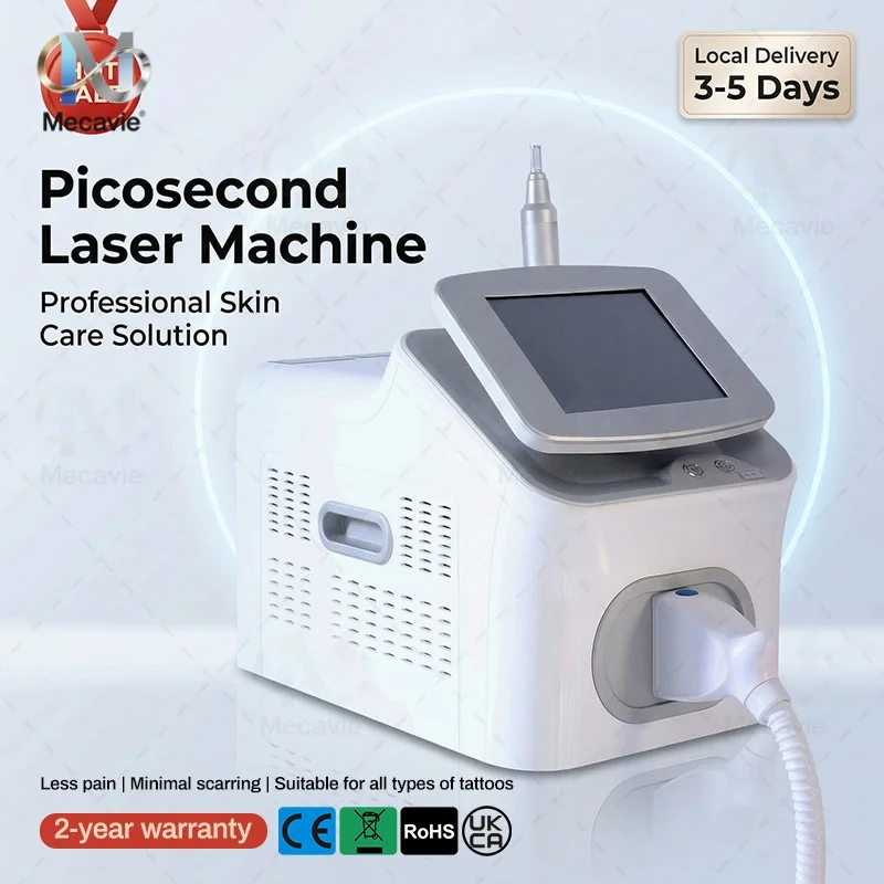 Nouveau laser portable Pico Picoseconde Q-Switch Nd Yag 1064nm 532nm 1320nm 755nm pour le peeling au carbone et le détatouage à domicile