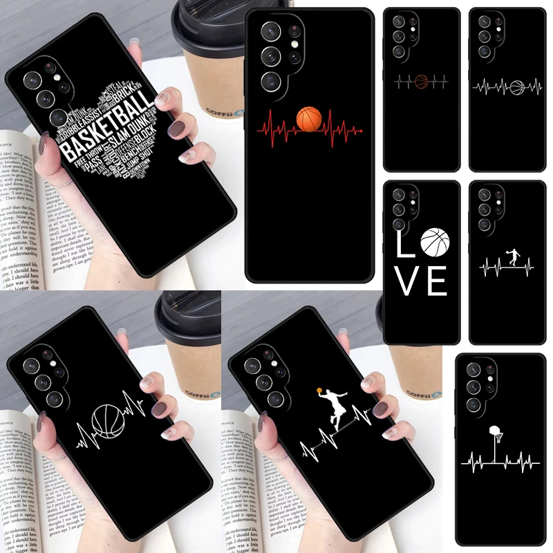 Basketball Heart Beat Cover For Samsung Galaxy S23 Ultra S22 S20 S21 FE S8 S9 S10 Plus Note 10 20 Ultra phone Case