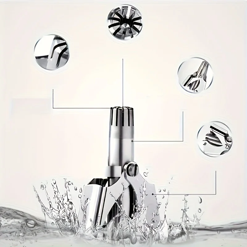 Stainless Steel Nose Hair Trimmer, Safe Painless Manual Nose Hair Cutter, Waterproof Rustproof Face Care Tool for Men Women Dail