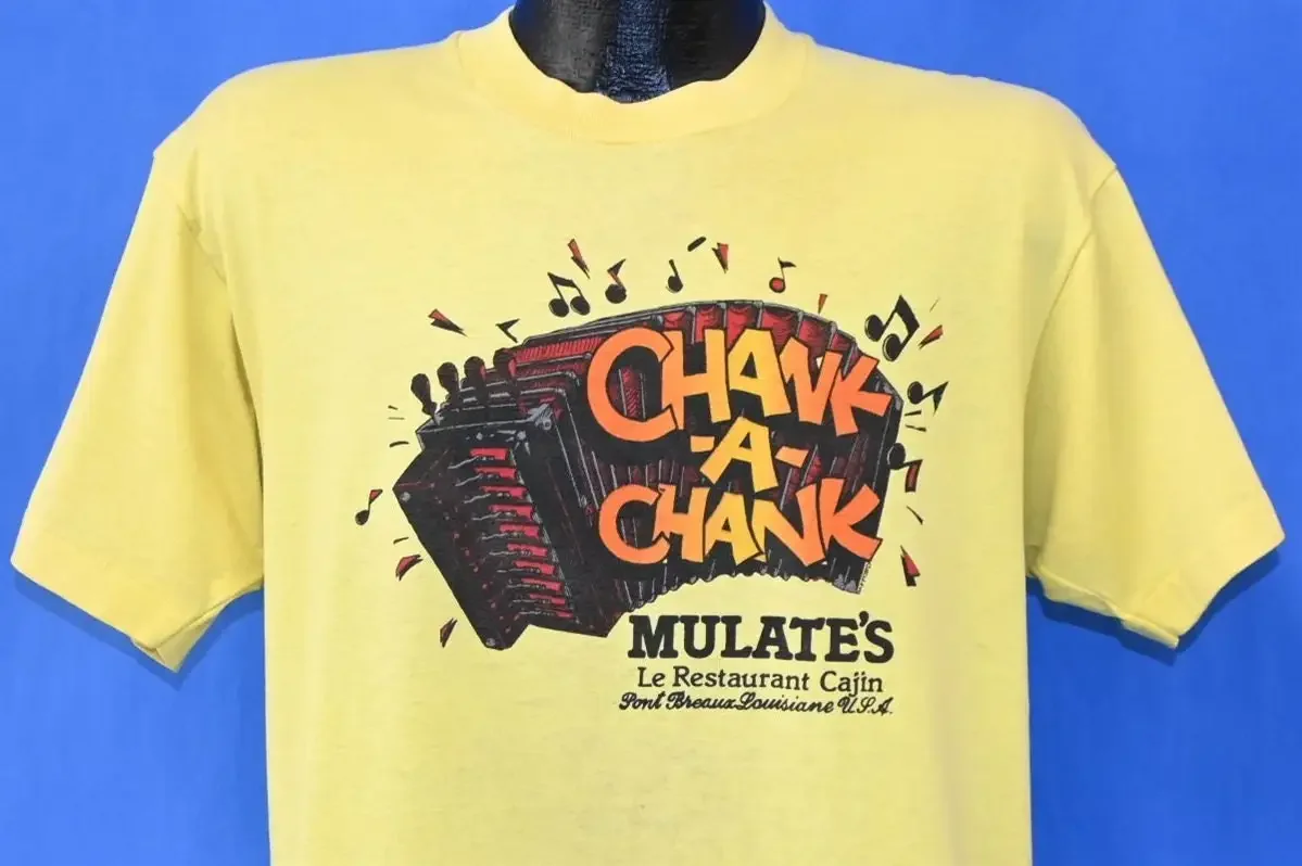 80s Mulate s Cajun Restaurant Port Breaux New Orleans Chank a T Shirt Large