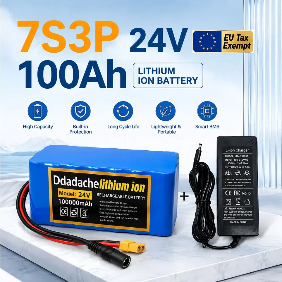 Image of 24V 100000mAh 7S3P 18650 Lithium 24V Lithium-Akku Rollstuhl-Akku 7s3p Akkupack