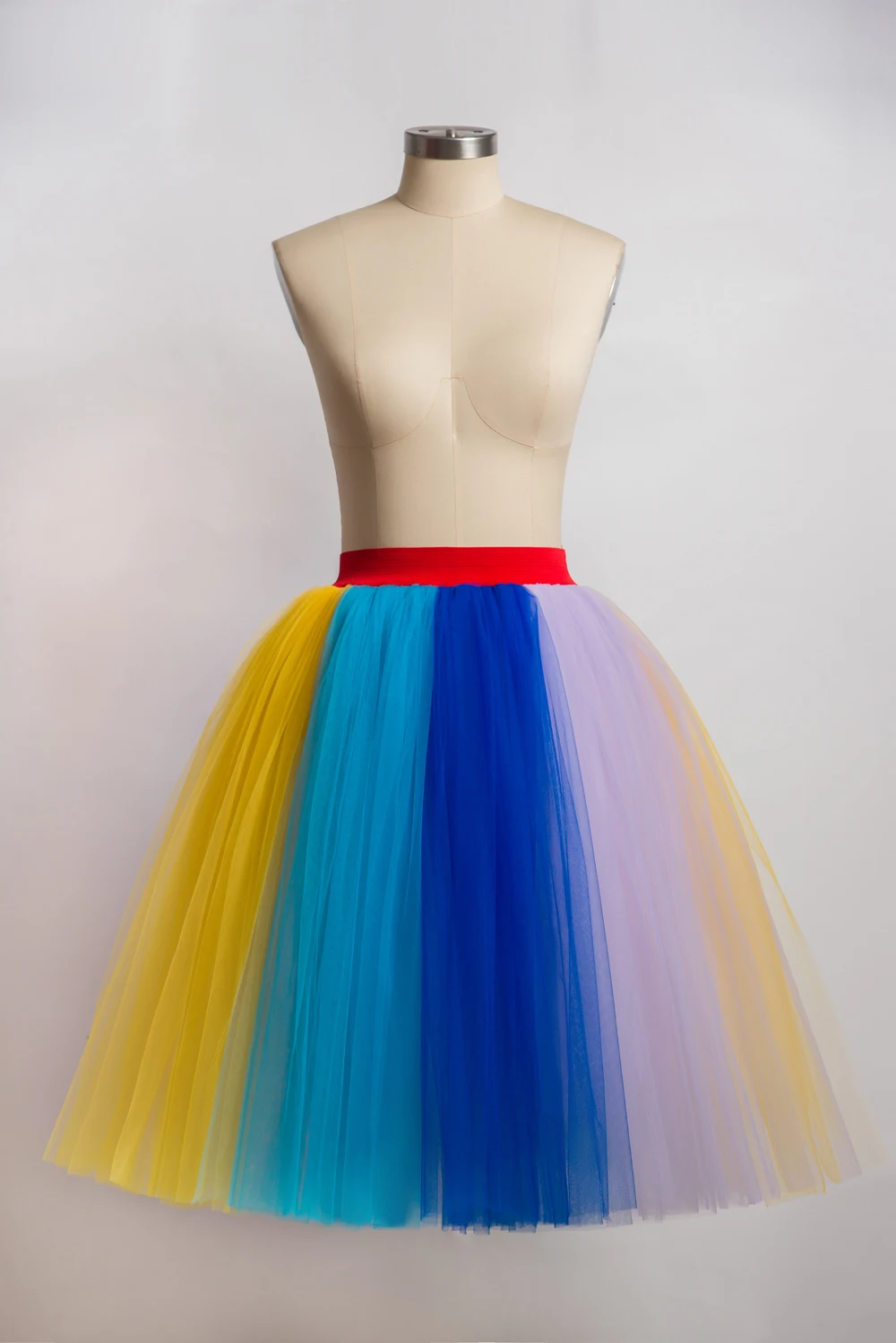 Babyonlinedress Women's A Line Colorful Long Maxi Tutu Tulle Party Skirts Vintage Elastic High Waist Long Party Beach Dresses