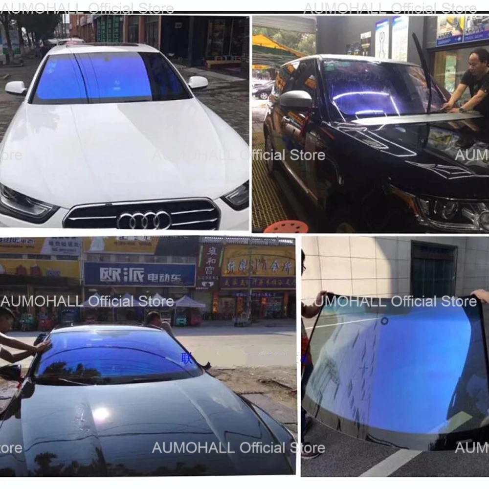 

1.52m x 3m Blue VLT 60% Home Glass Car Front Rear Window Tint Solar Film Windscreen Protection Explosion Proof Foils