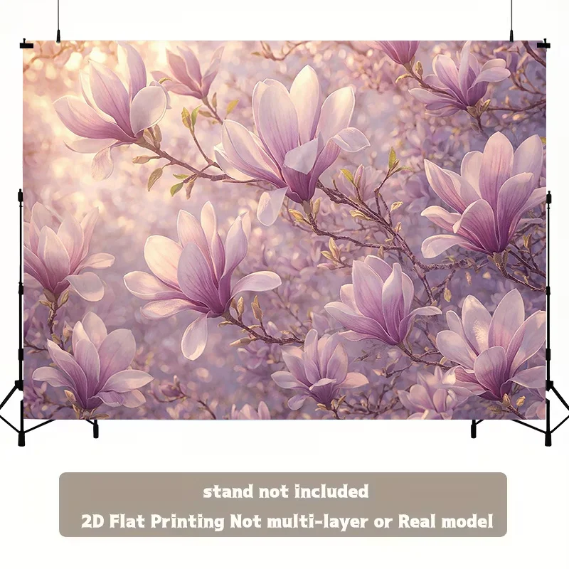 Elegant Purple Magnolia Floral Tapestry Wall Hanging Art Mural for Living Room Bedroom Decor Bohemian Printed Fabric backdrop De