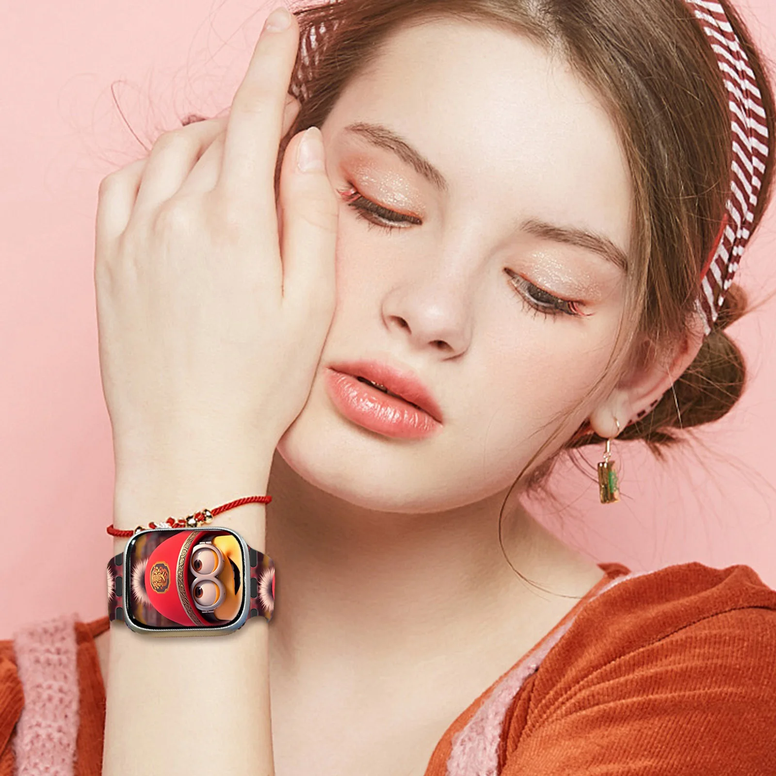 Ремешок MINISO Minions Series 2 с принтом для Apple Watch 11, 10, 9, 8, 7, силиконовый ремешок, сменный браслет для iWatch 46 мм, 44 мм, 42 мм