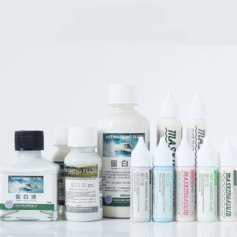 18/35/75/280ml Watercolor Medium White Liquid Bovine Bile Arabic Gum Touch Up Thickening Pearl Medium