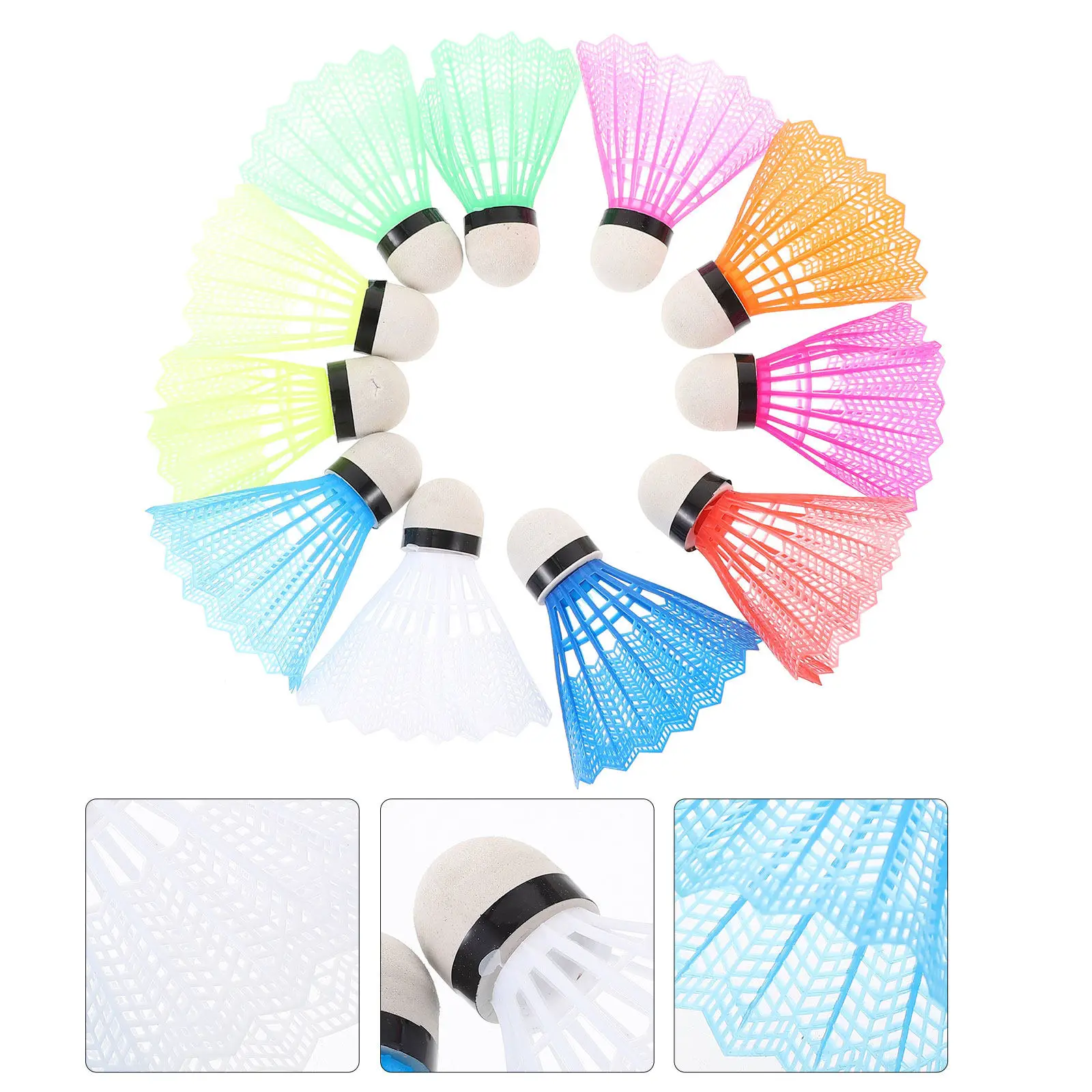 

20 Pcs Ball Shuttle Badminton Shuttlecocks Colorful Beginner Pellet Trainer Birdie Soft Tip