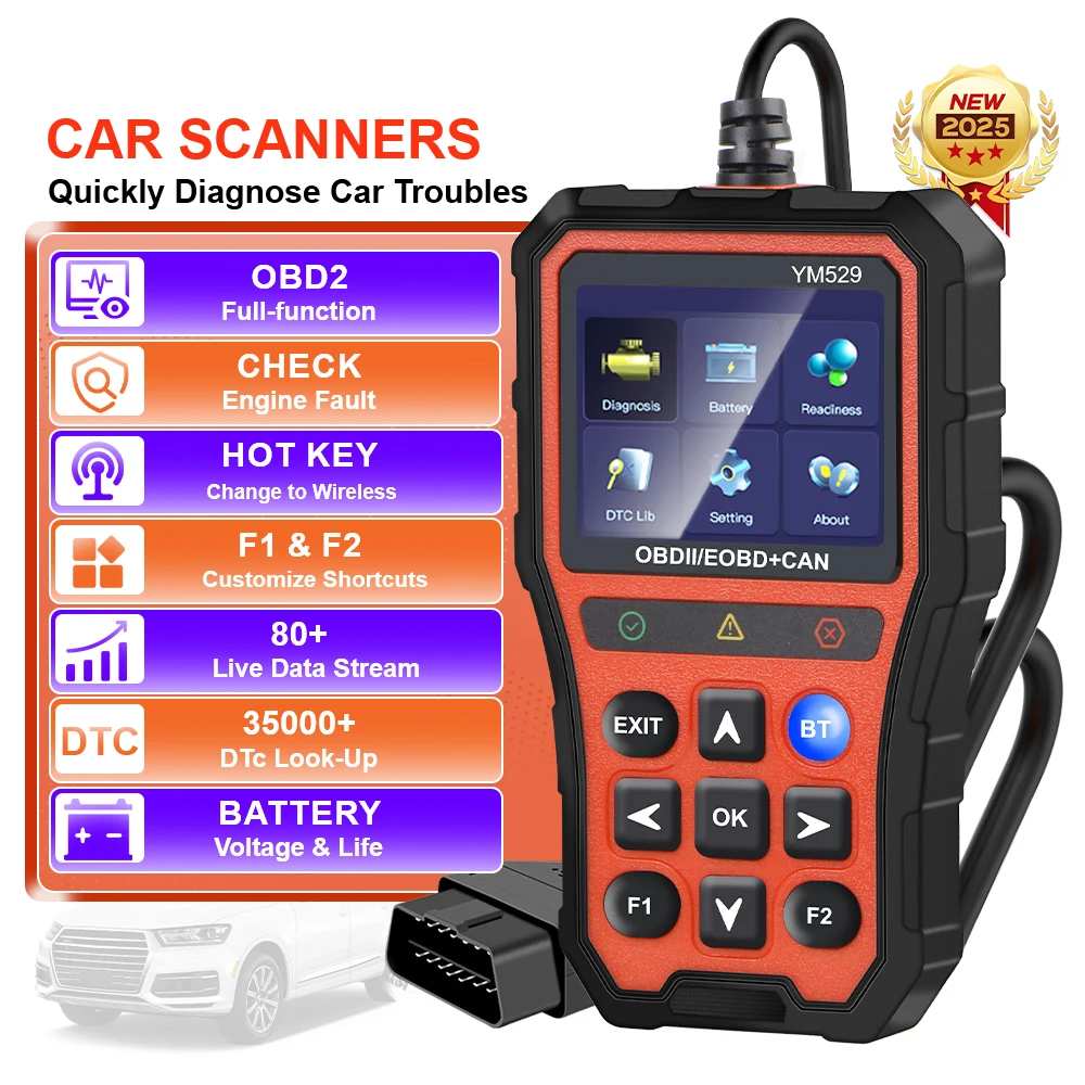 

Сканер OBD2 Считыватель кодов двигателя OBD2 Автомобильный диагностический сканер Проверка и оценка срока службы батареи Профессиональный