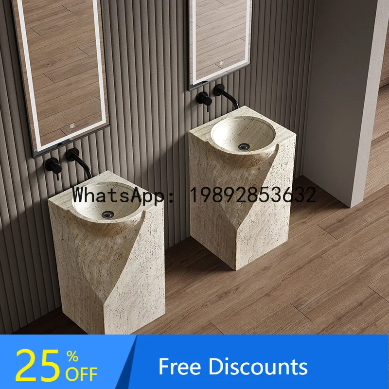 Floor-standing Bathroom Sink Integrated Artificial Stone Outdoor Wash Basin