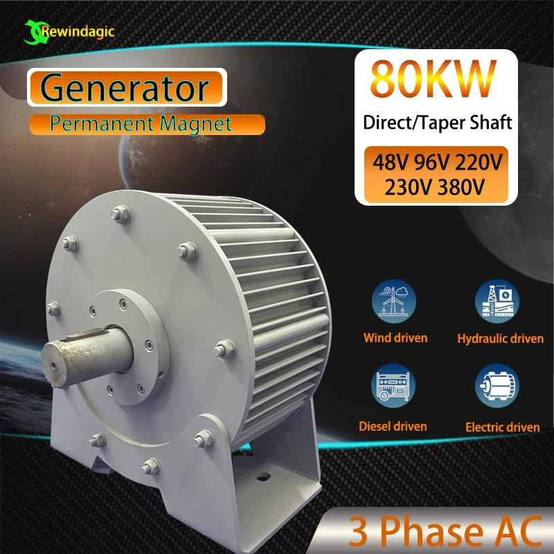 

Генератор переменного тока с постоянным магнитом, 200 кВт, 220 об/мин, 24 В, 240 в, 380 В, генератор переменного тока для водяной турбины 100000 Вт