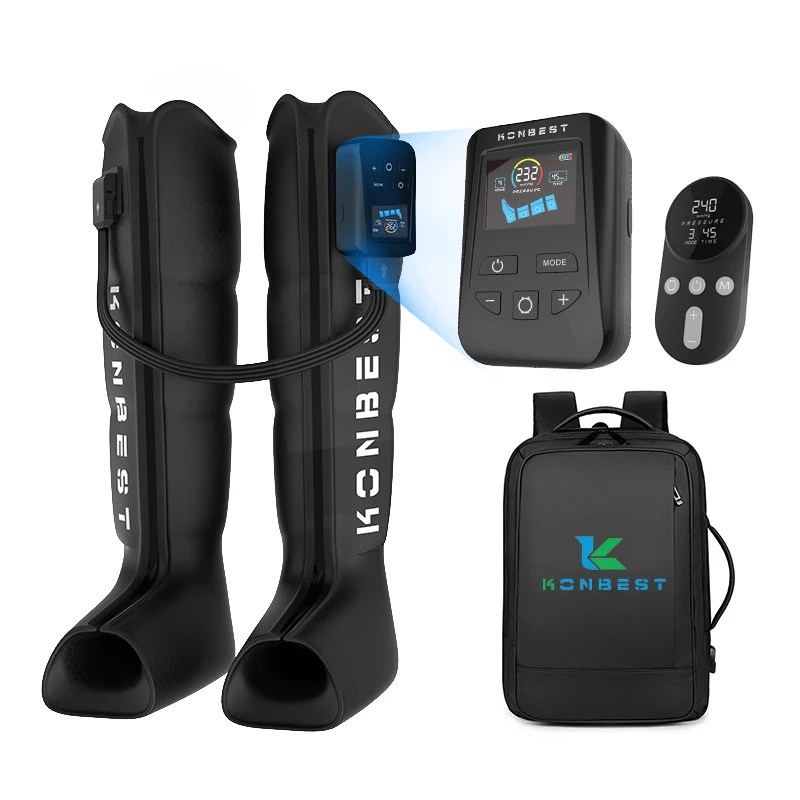 240mmHg Air Compression Leg Recovery Boots Pneumatic Massage Device with Control Panel