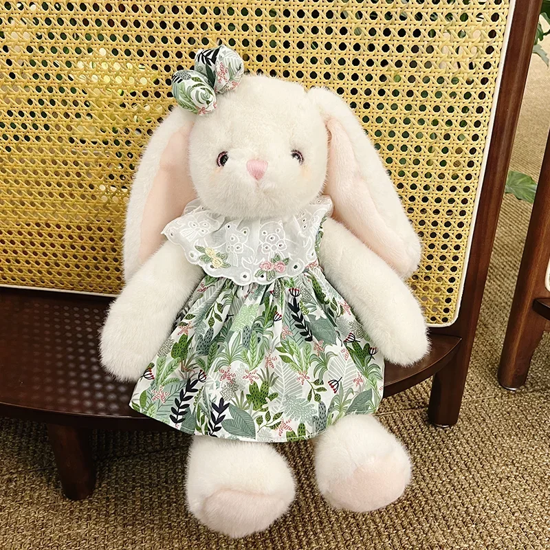 40cm Cute Stuffed Rabbit Plush Toy Bunny with Dress Kid Fluffy Cuddle Doll Birthday Gifts Children Baby Accompany Sleeping Toys