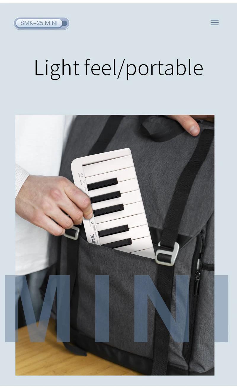 M-VAVE-Mini Teclado MIDI Ricaricabile 25 Teclas Teclado De Controle MIDI Mini Controller USB portatile