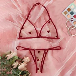 Transparent Mesh Sexy Bras Set Women's Thin Strap Lingerie Outfit Floral Embroidered Underwear Sets 2025 комплект женского белья