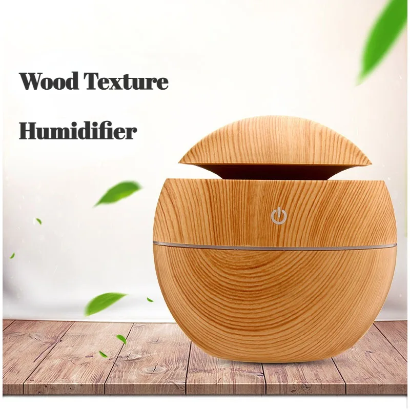 USB Ultrasonic Cool Mist Sprayer Essential Oil Fragrance Mini Home Wood Grain Air Humidifier Electric Air Aroma Diffuser Purifie