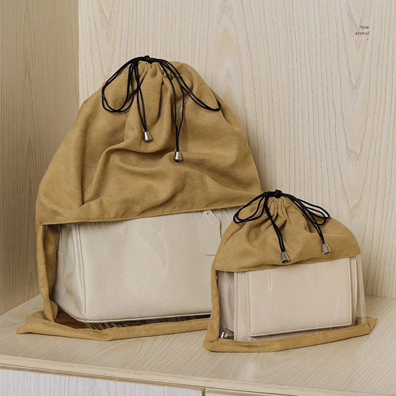 Soft Drawstring Storage Pouch Flannel Dust Bag For Handbags Dustproof Drawstring Bags Dust Bags Elegant Dust Cover For Daily Use