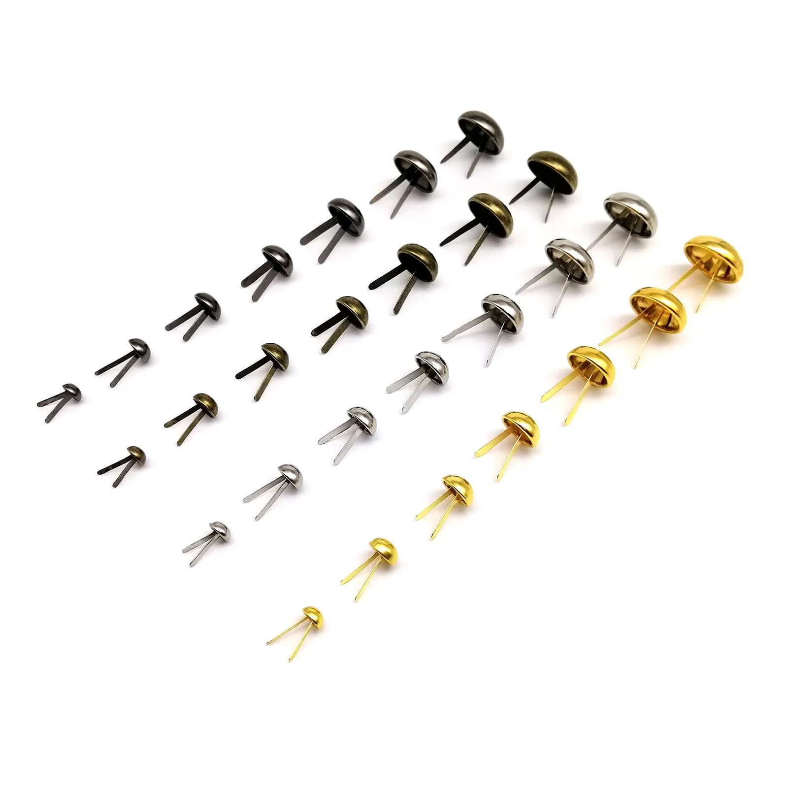 Réparation Cuir 10mm-Brass)50pcs Rivets Goujon Clou Rivets Pour Cuir Sac à Reparation Cuir